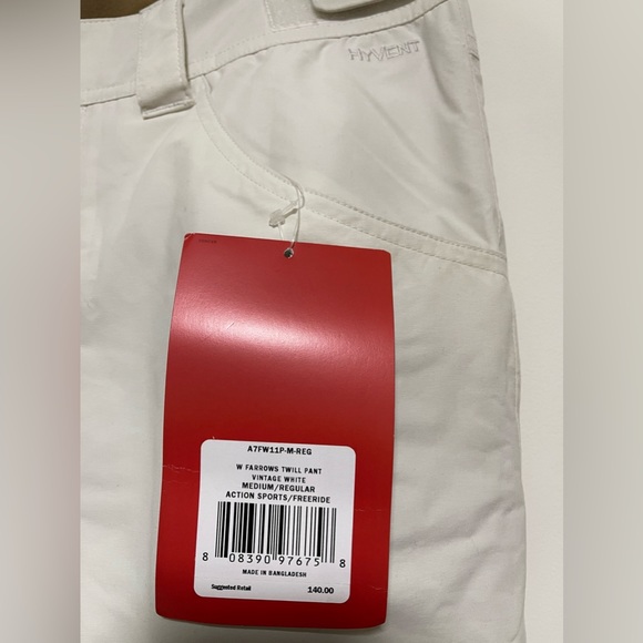 THE NORTH FACE FARROWS PANT WOMEN'S Snowboard Ski Medium Vintage White Freeride - Picture 3 of 5